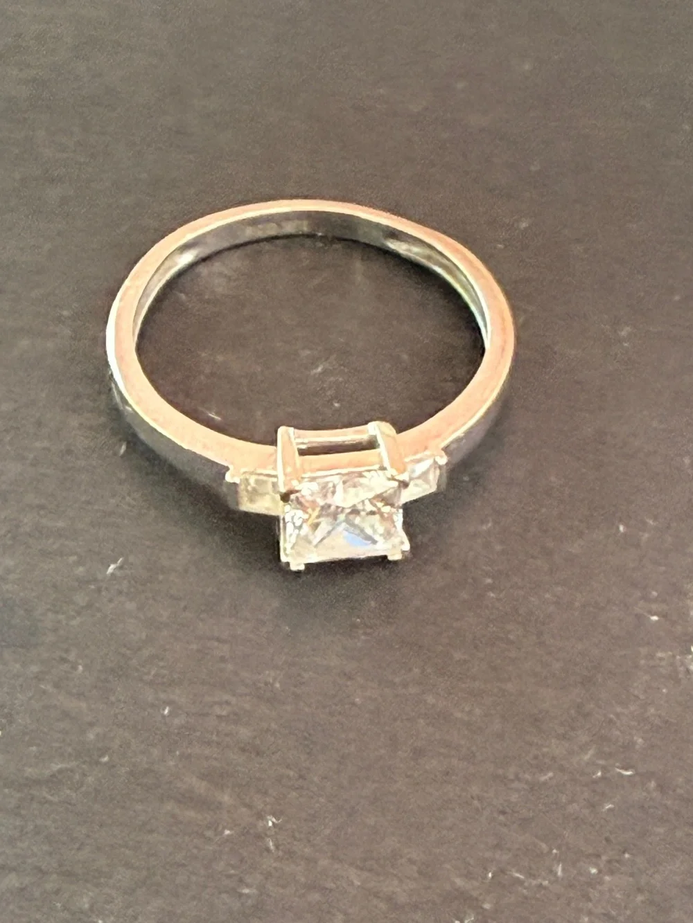 10K Gold White Gold Solitaire Engagement Ring Sz6